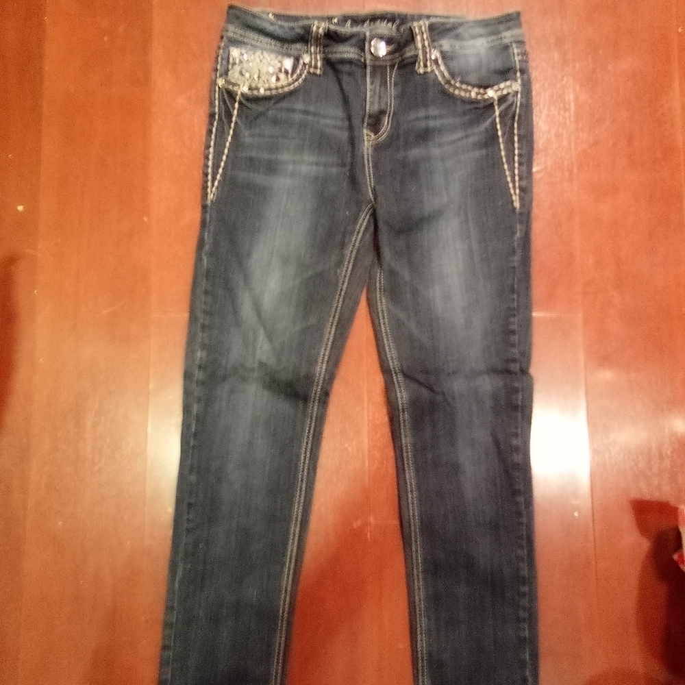 L.A. Idol USA Jewel Bedazzled Jeans Woman's Size 11 Junior